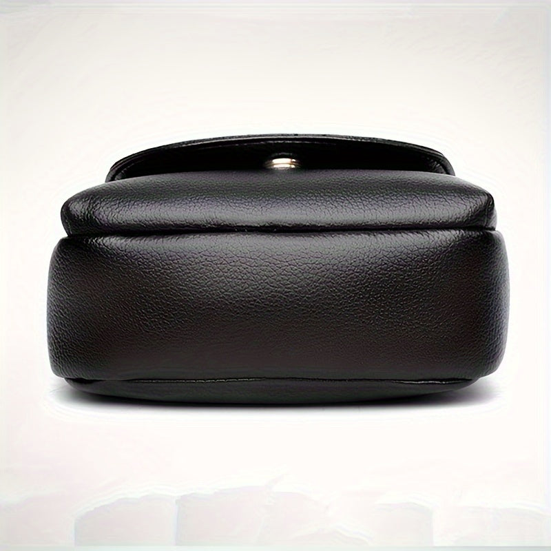 Stylish Leather Shoulder Bag - Kangaroo and Letter Decor Fashion Crossbody Bag