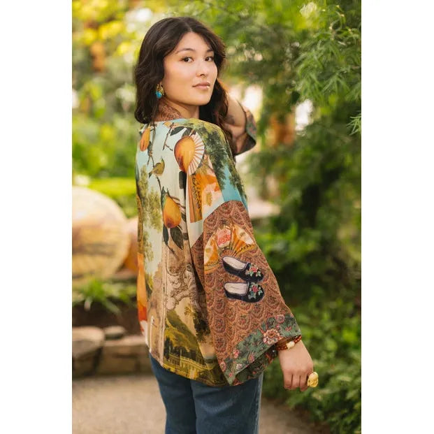 Bamboo Kimono - Secret Garden Pixie Duster w/ Swan, Cropped