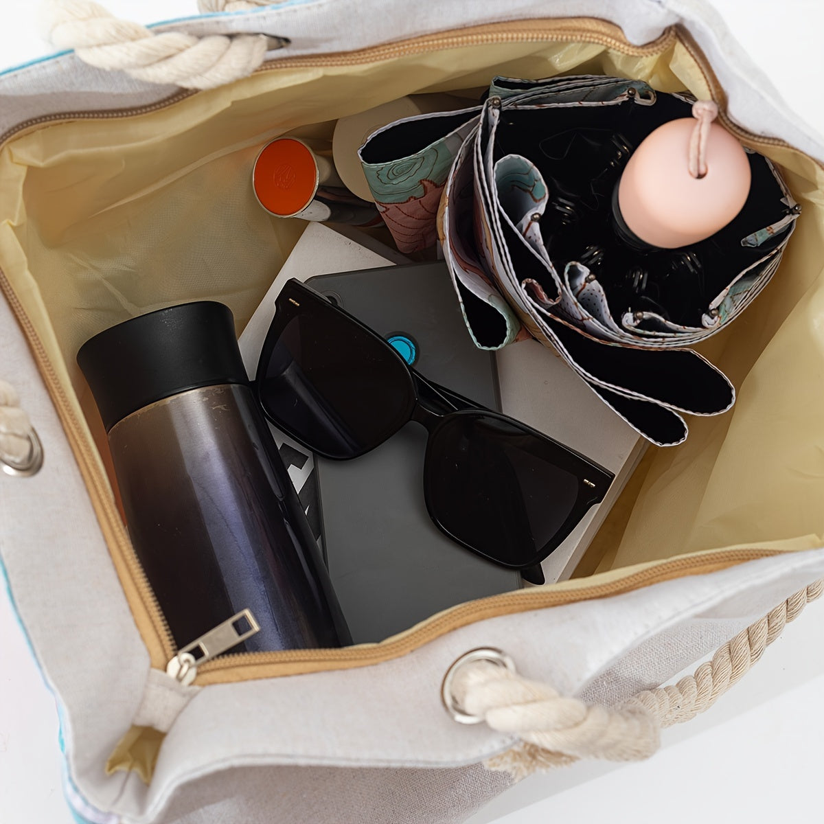 Beautiful Large Blue Pattern Beach Tote Bag | Ginger Bear Boutique