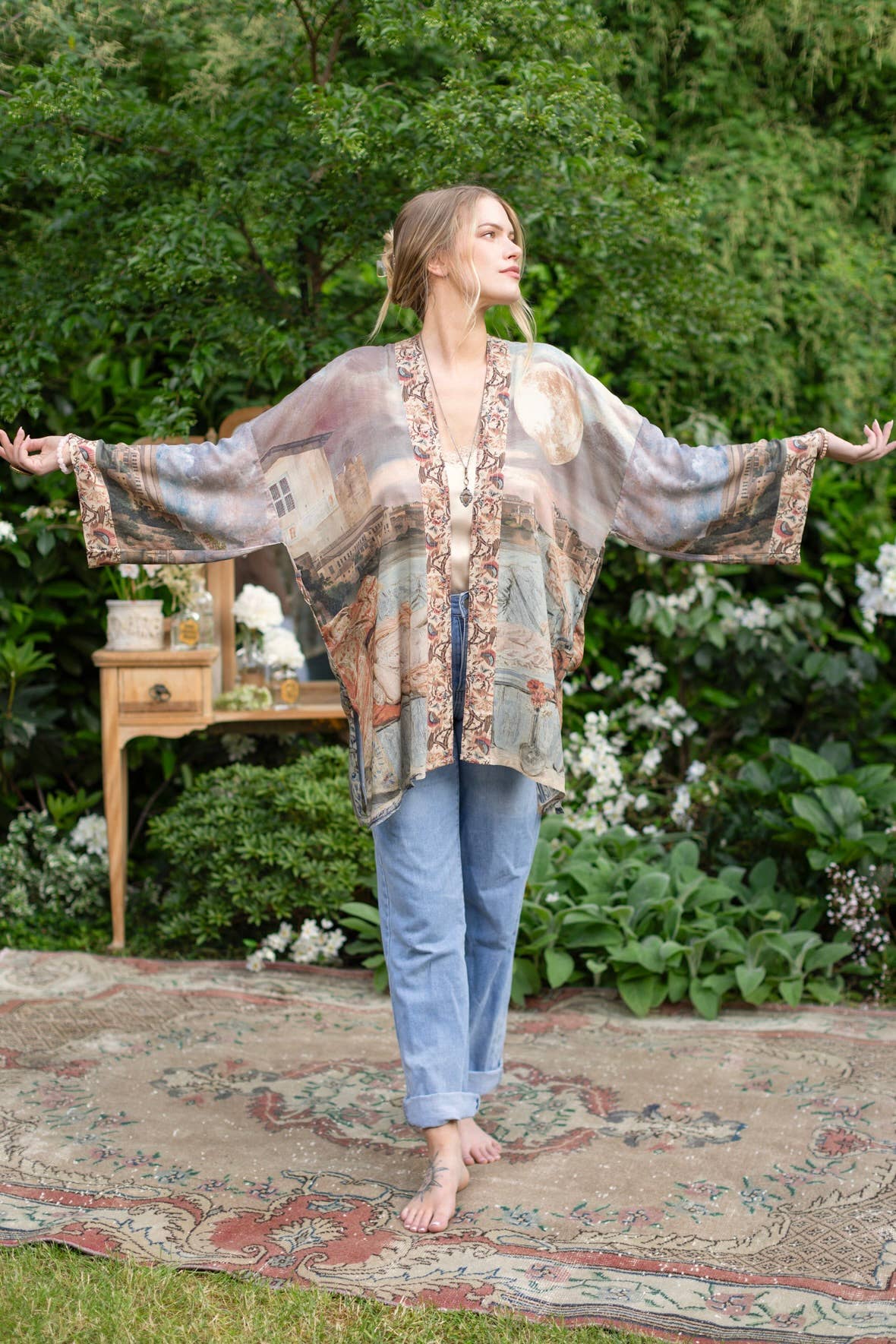 Bamboo Bohemian Kimono with Belt