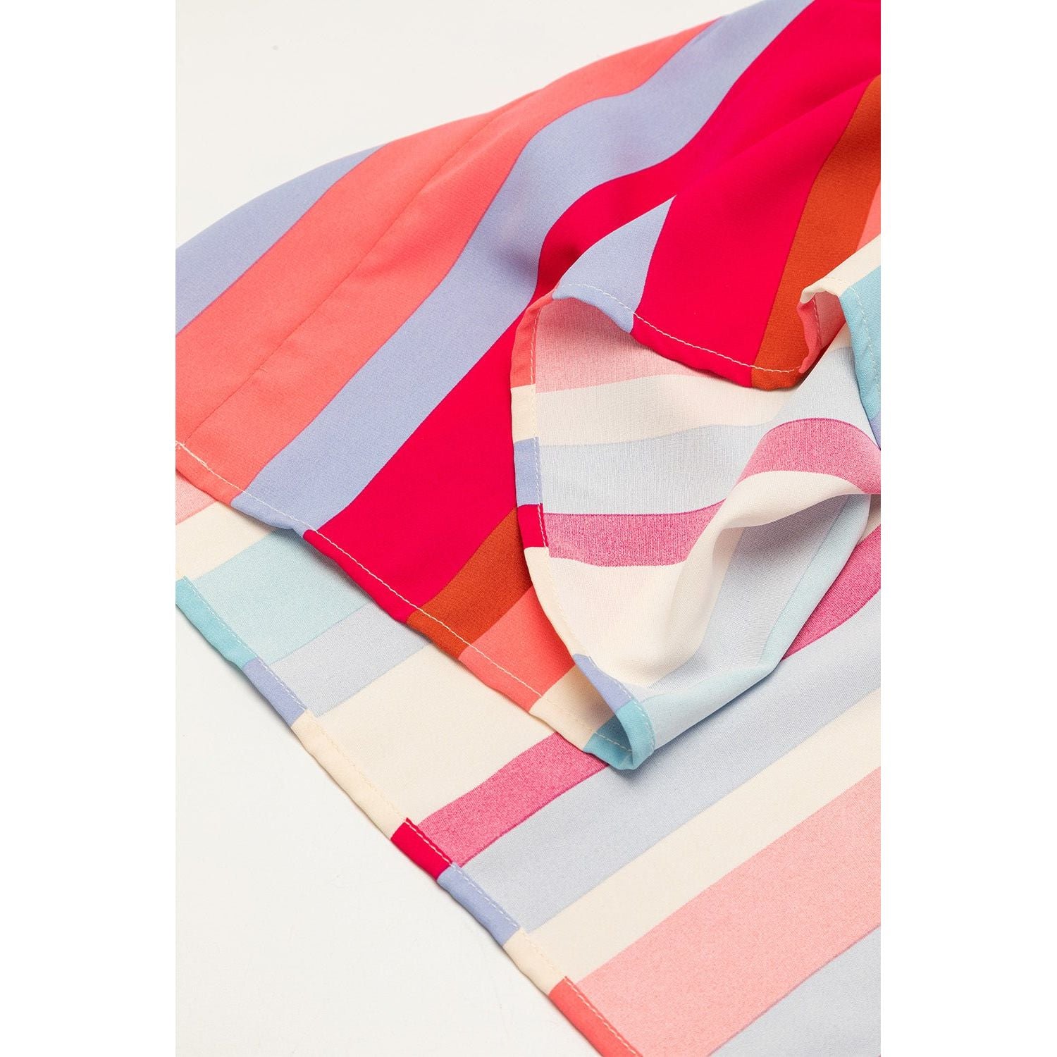 Red Striped Ruffled Straps Summer Midi Dress | Ginger Bear Boutique