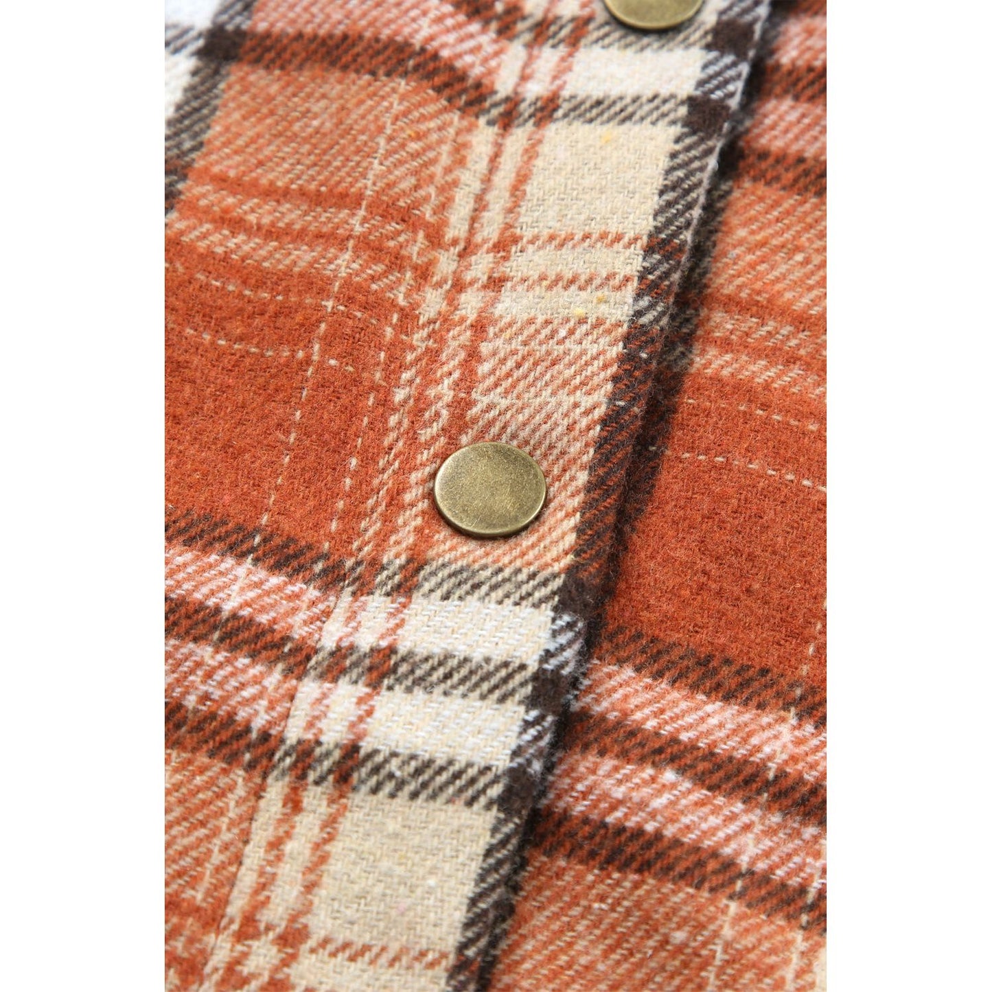 Gray Snap Button Sherpa Lined Hooded Flannel Jacket