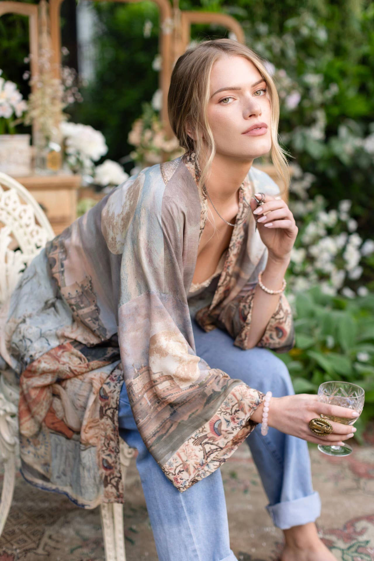 Bamboo Bohemian Kimono with Belt