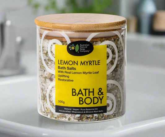 Lemon Myrtle Bath Salts - Handcrafted In Australia | Ginger Bear Boutique