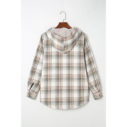 Sherpa Lined Hooded Gray Flannel Jacket | Ginger Bear Boutique