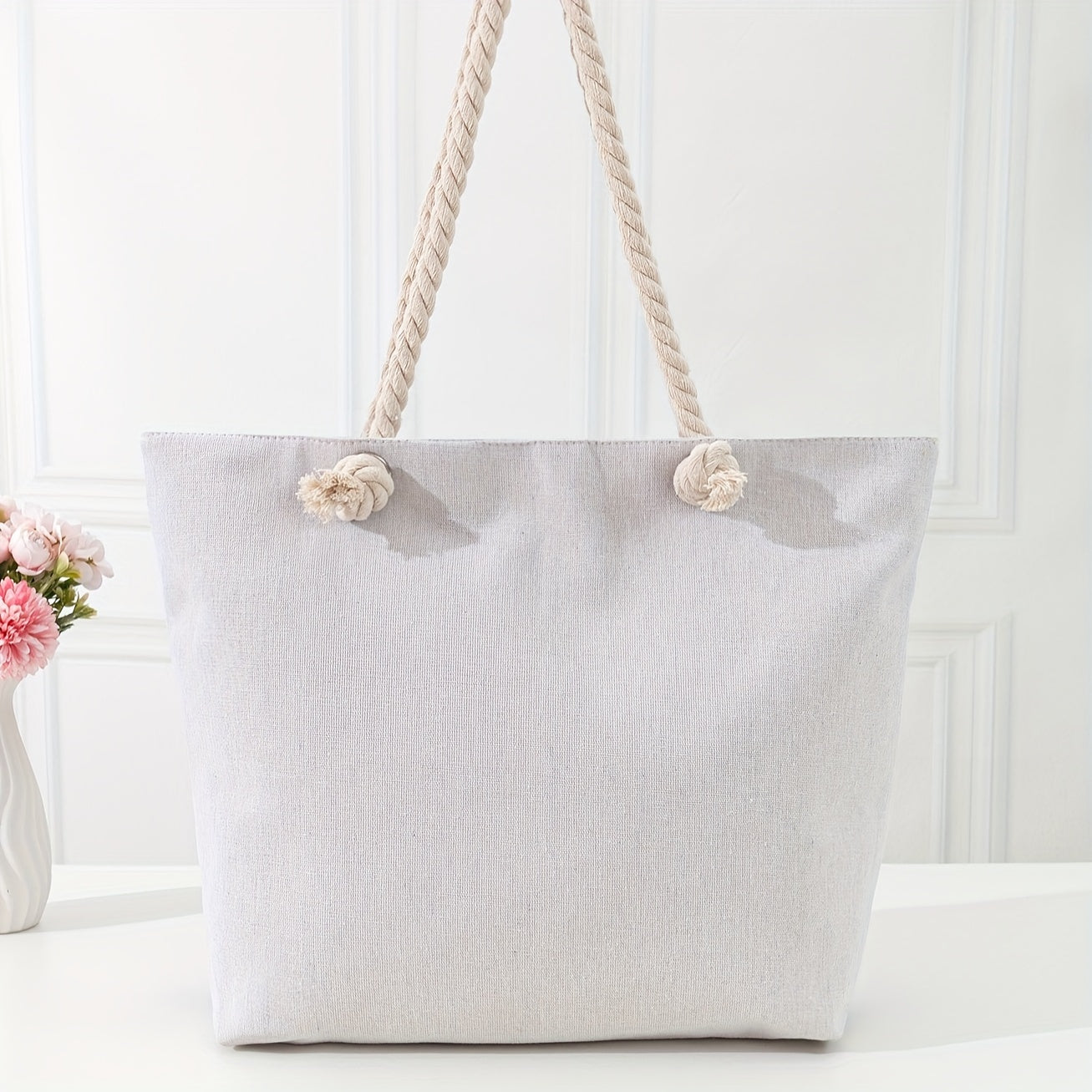 Beautiful Large Blue Pattern Beach Tote Bag
