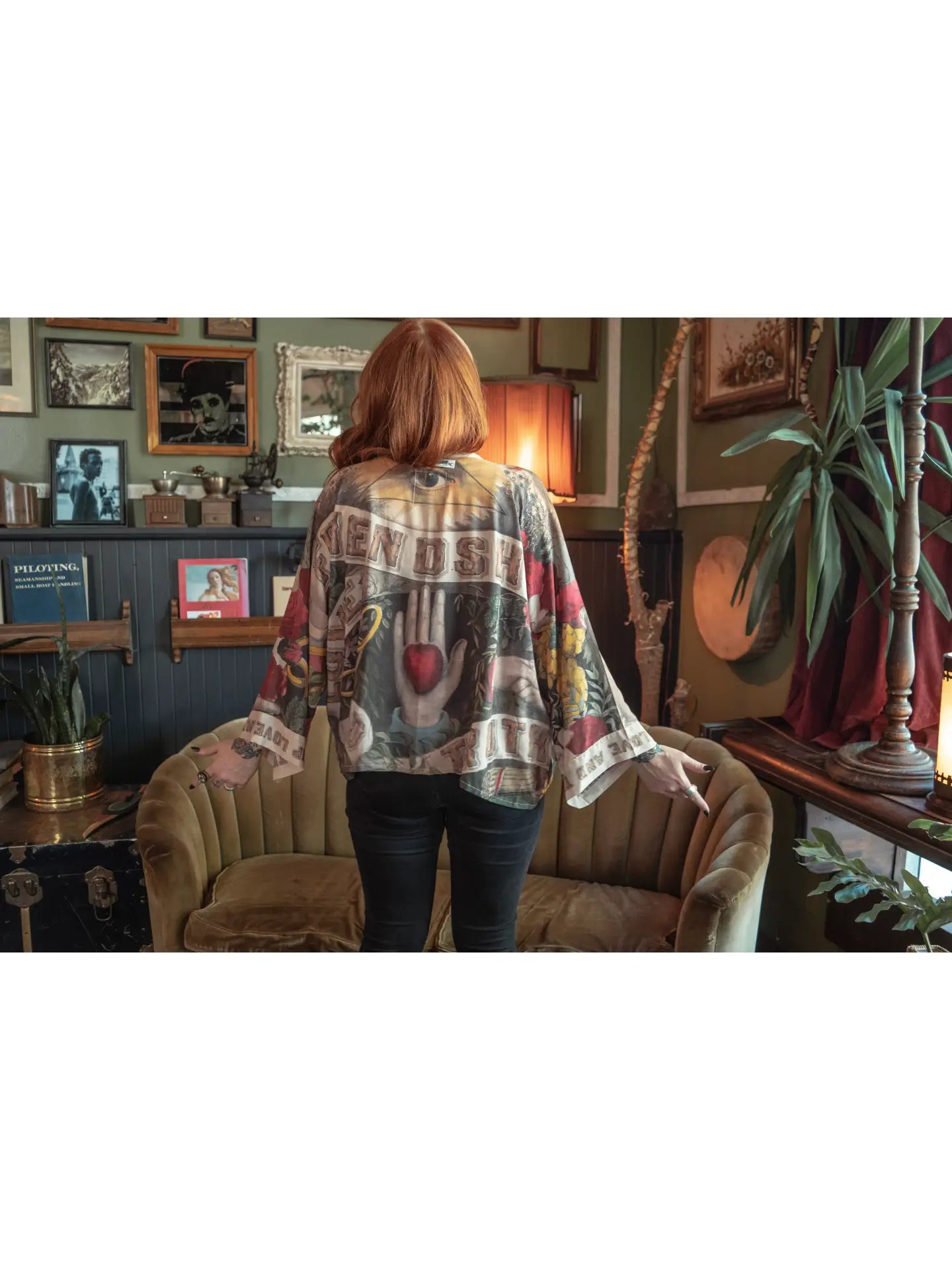 Friendship Love and Truth Cropped Bamboo Kimono