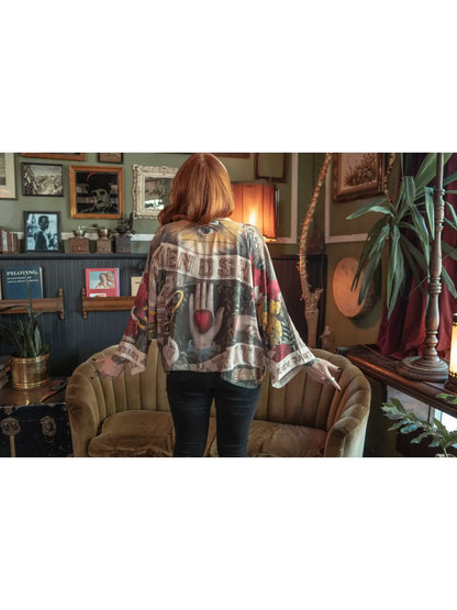 Friendship Love and Truth Cropped Bamboo Kimono