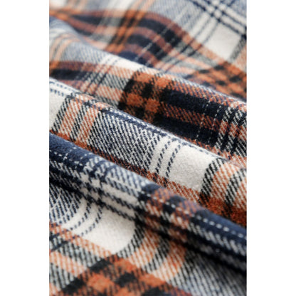 Gray Snap Button Sherpa Lined Hooded Flannel Jacket