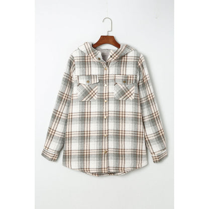 Sherpa Lined Hooded Gray Flannel Jacket | Ginger Bear Boutique