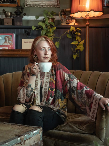 Friendship Love and Truth Cropped Bamboo Kimono