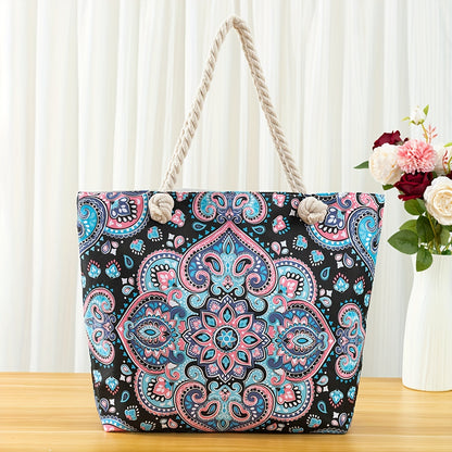 Stylish Beach Bag  - Sandproof, Waterproof & Pocket Zipper Tote | Ginger Bear Boutique