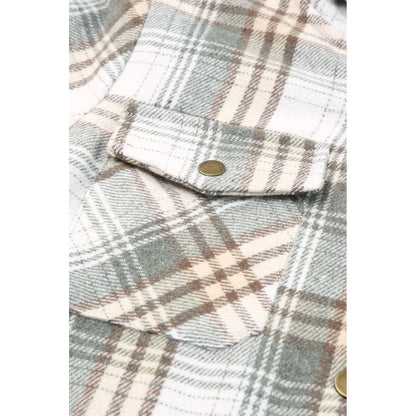 Sherpa Lined Hooded Gray Flannel Jacket | Ginger Bear Boutique
