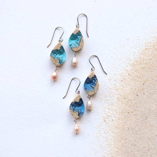 Beautiful Aqua Bay Earrings | Ginger Bear Boutique