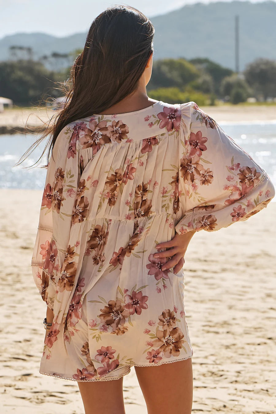 Bentley Playsuit | Boho Balloon Sleeve Romper Playsuit