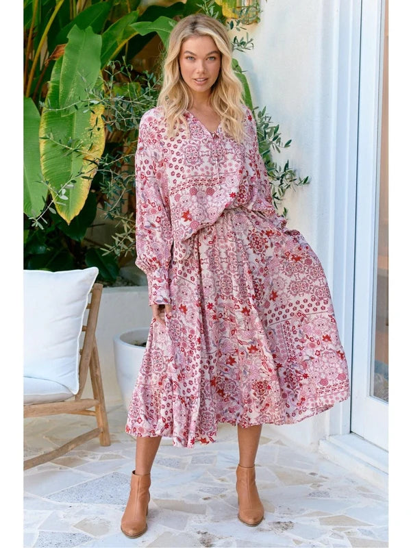 Ruby Red Print Vela Skirt - JAASE