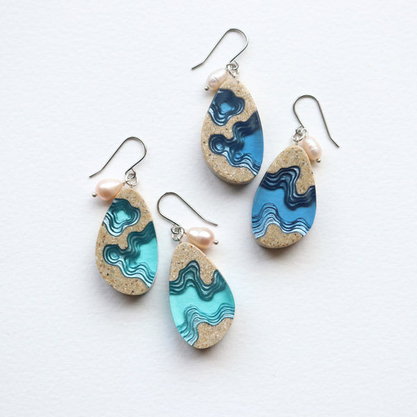 Rockpool Earrings - Aqua Collection.