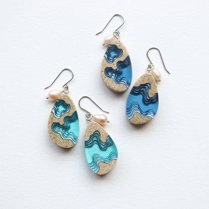 Rockpool Earrings - Aqua Collection.