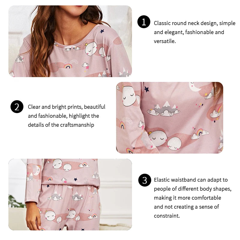 Women Pajama Set - Long Sleeve Shirt And Trousers Sleepwear With Eye Mask | Ginger Bear Boutique