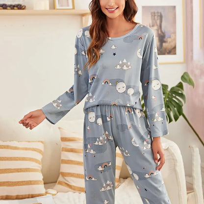 Women Pajama Set - Long Sleeve Shirt And Trousers Sleepwear With Eye Mask | Ginger Bear Boutique