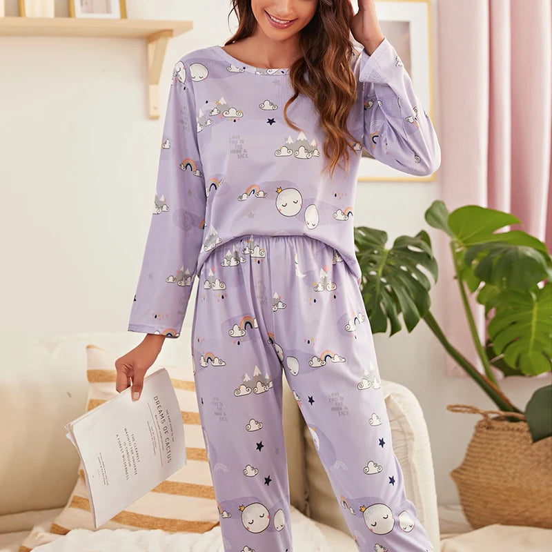 Women Pajama Set - Long Sleeve Shirt And Trousers Sleepwear With Eye Mask | Ginger Bear Boutique