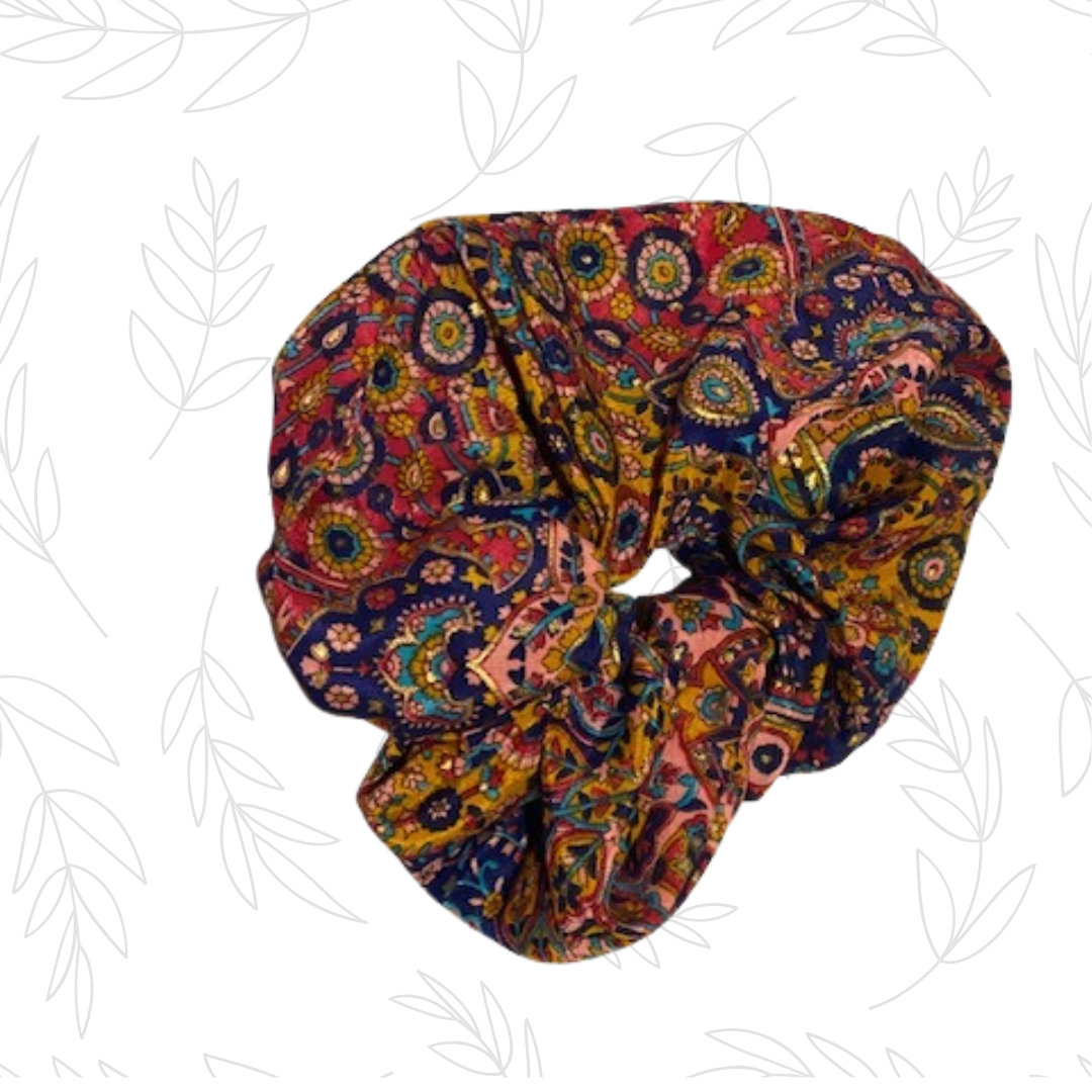 Boho Oversized Silk Floral Hair Scrunchies