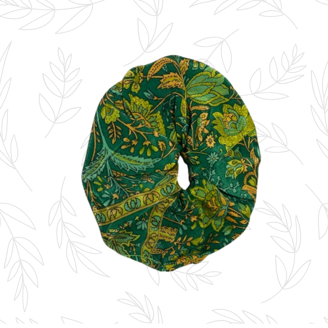 Boho Oversized Silk Floral Hair Scrunchies
