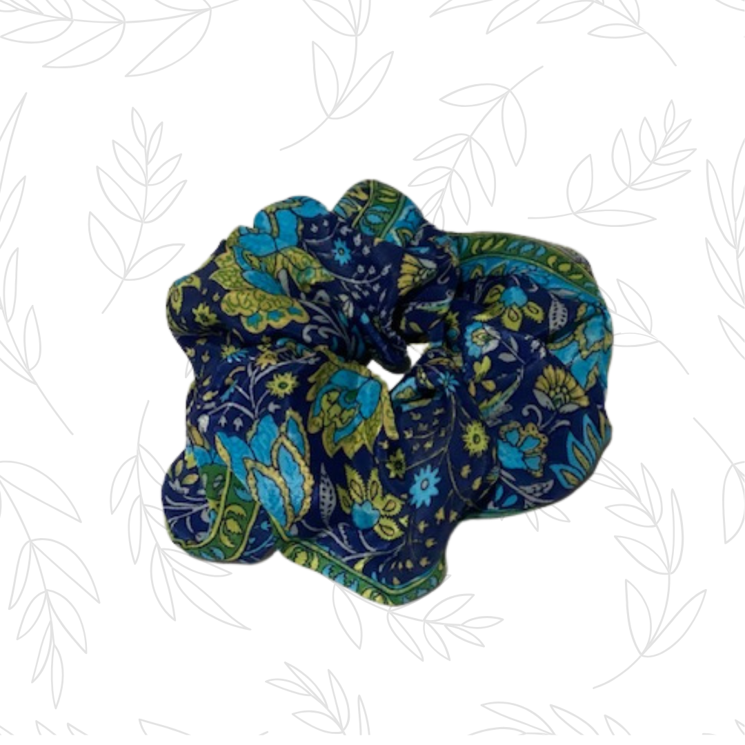 Boho Oversized Silk Floral Hair Scrunchies