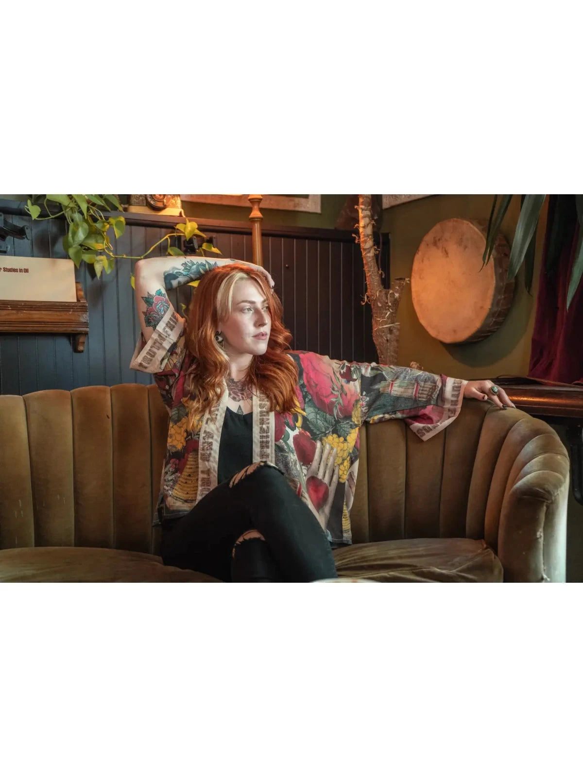 Friendship Love and Truth Cropped Bamboo Kimono