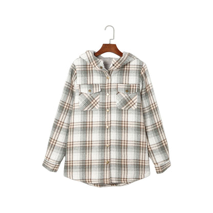 Sherpa Lined Hooded Gray Flannel Jacket | Ginger Bear Boutique