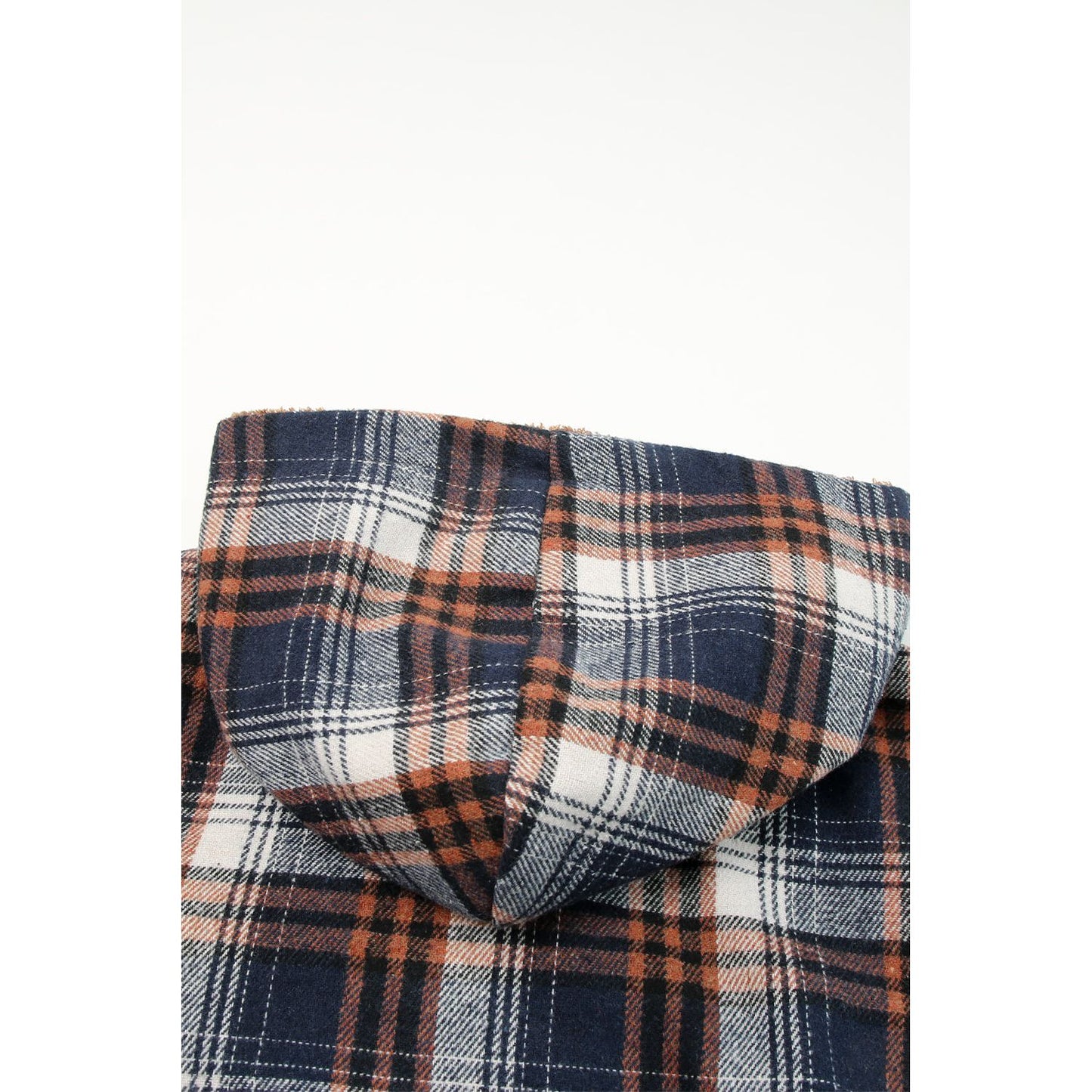 Gray Snap Button Sherpa Lined Hooded Flannel Jacket