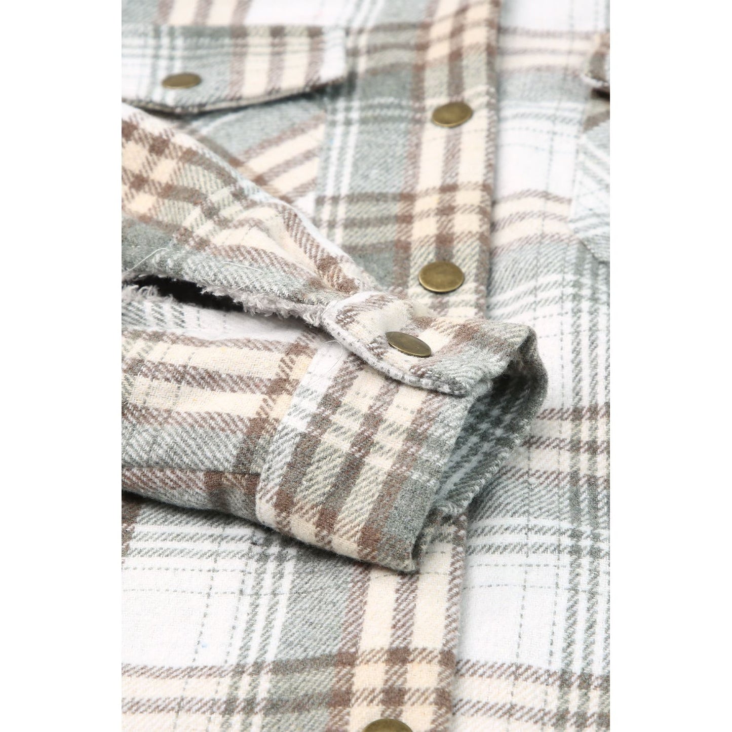 Sherpa Lined Hooded Gray Flannel Jacket | Ginger Bear Boutique