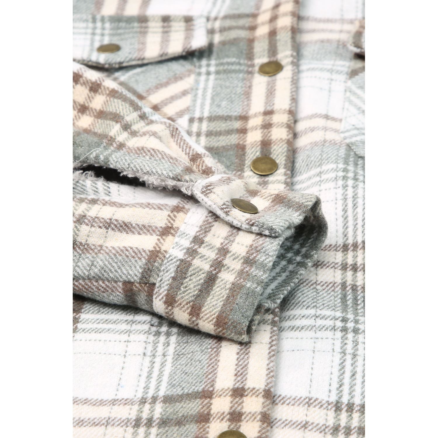 Sherpa Lined Hooded Gray Flannel Jacket | Ginger Bear Boutique