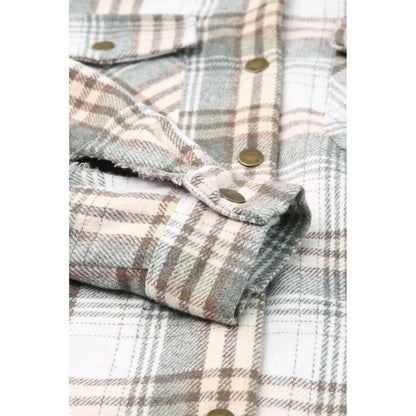 Sherpa Lined Hooded Gray Flannel Jacket | Ginger Bear Boutique