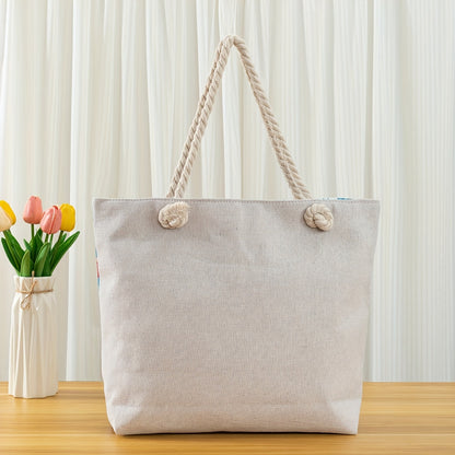 Stylish Beach Bag  - Sandproof, Waterproof & Pocket Zipper Tote | Ginger Bear Boutique