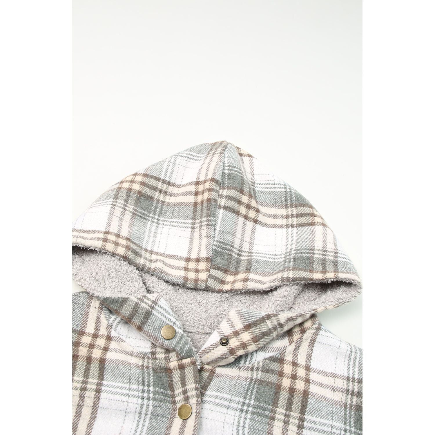 Sherpa Lined Hooded Gray Flannel Jacket | Ginger Bear Boutique