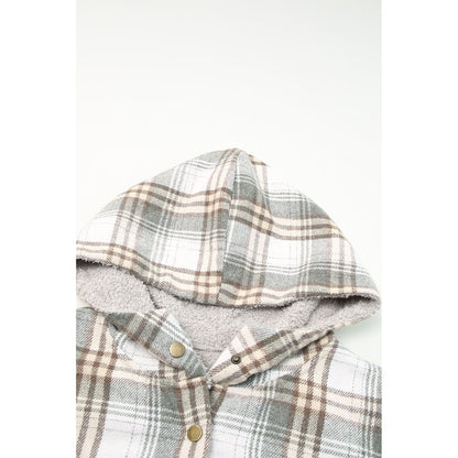 Sherpa Lined Hooded Gray Flannel Jacket | Ginger Bear Boutique