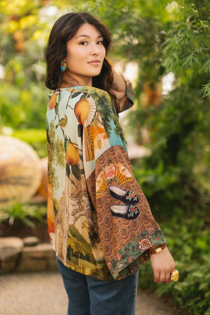 Bamboo Kimono - Secret Garden Pixie Duster w/ Swan, Cropped