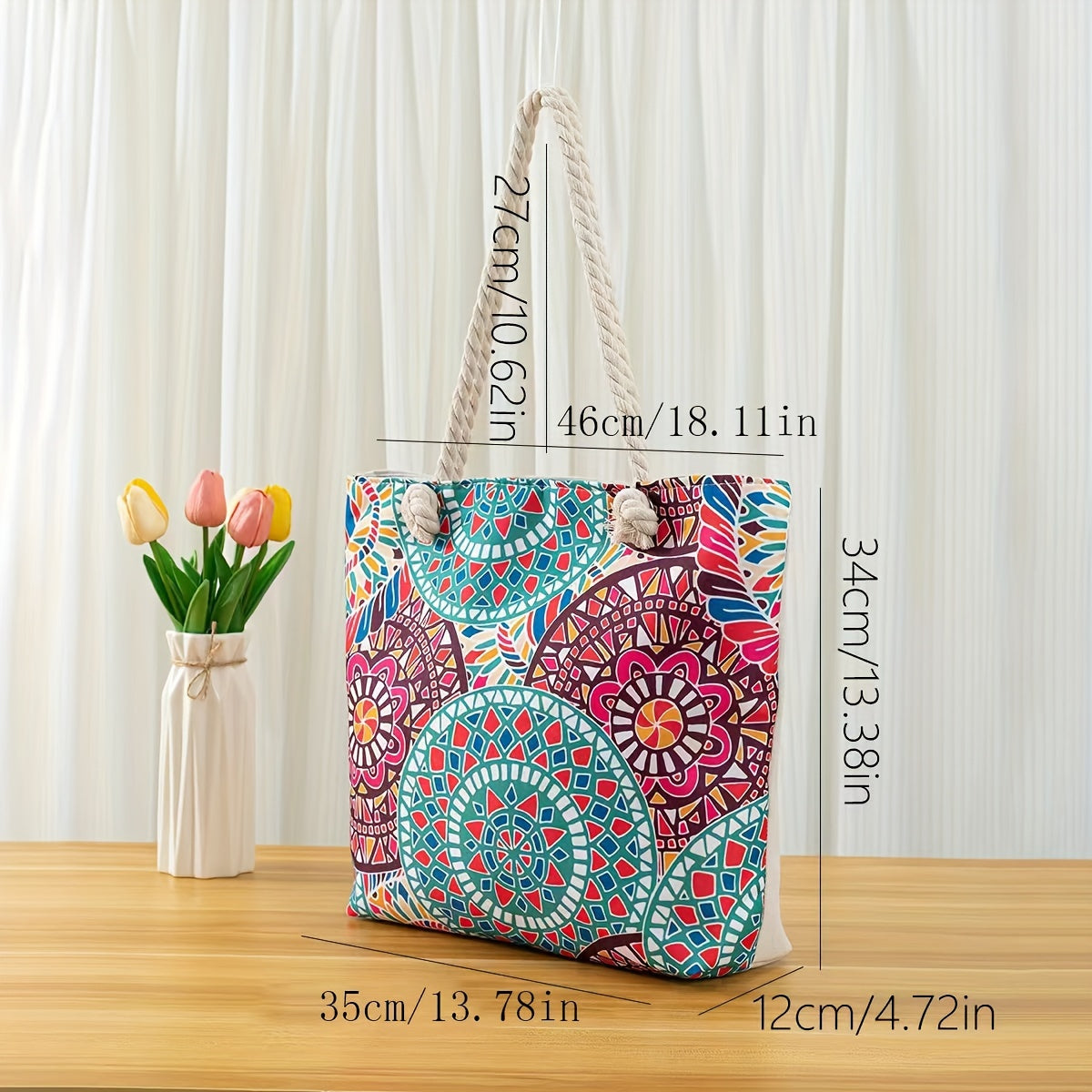 Stylish Beach Bag  - Sandproof, Waterproof & Pocket Zipper Tote | Ginger Bear Boutique