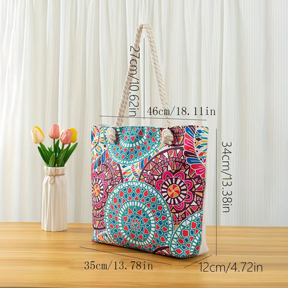 Stylish Beach Bag  - Sandproof, Waterproof & Pocket Zipper Tote | Ginger Bear Boutique