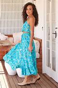 Sea Crystal Print Vela Skirt -  Coastal Dream Maxi Skirt