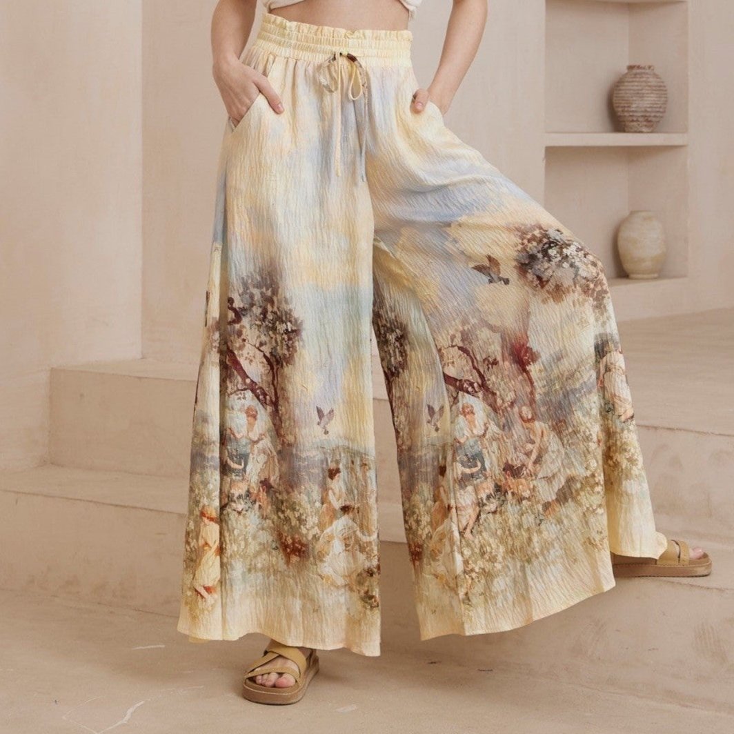 Lined vintage patterned pants